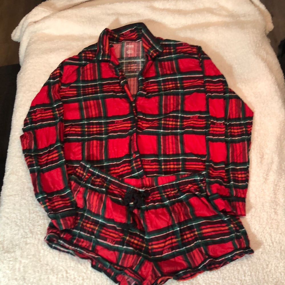 Plaid Kids Pajamas - Red